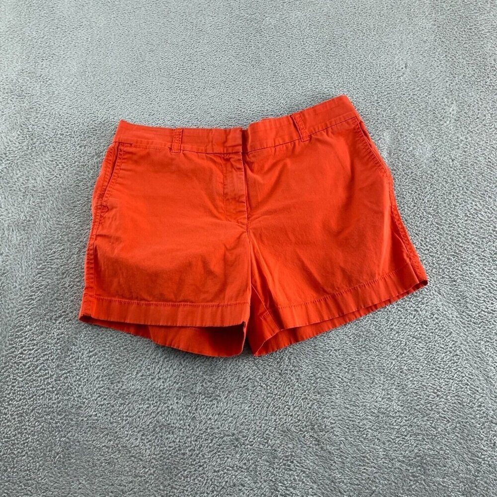 J.Crew Chino Shorts Womens Size 8 Bright Orange Cotton Casual Summer Wear 5631